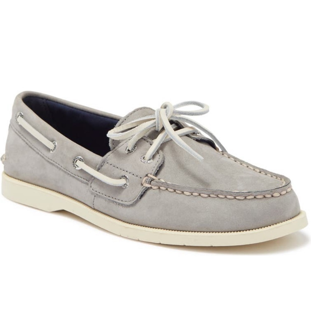 Sperry Top-Sider Women’s Conway Nubuck Boat Shoe, Gray, Size 7.5, NEW